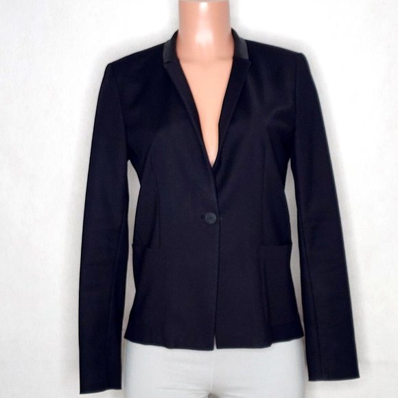 Elie Tahari Black Blazer Suit Jacket One Button Long Sleeves Pockets - Picture 1 of 7
